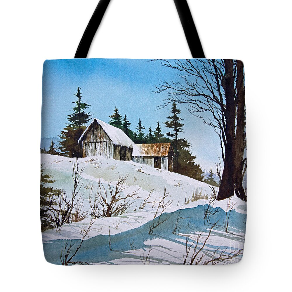 Winter Tote Bag featuring the painting Winter Landscape by James Williamson