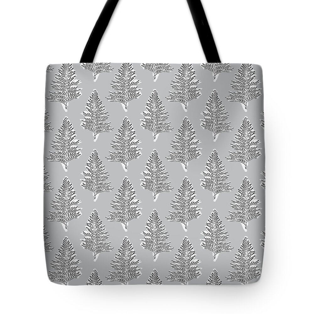 Grey Tote Bag featuring the mixed media Winter Leaves- Art by Linda Woods by Linda Woods