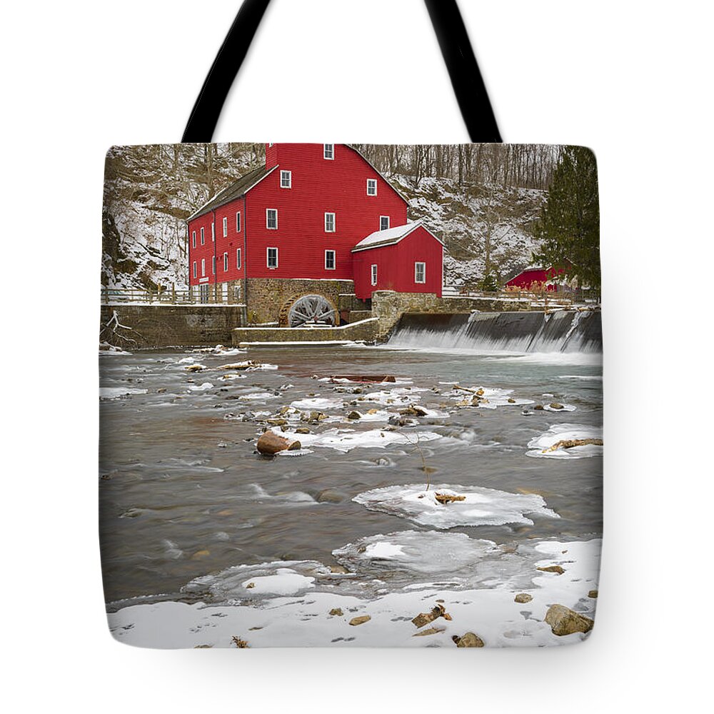 Winter Tote Bag featuring the photograph Winter Mill by Mark Rogers