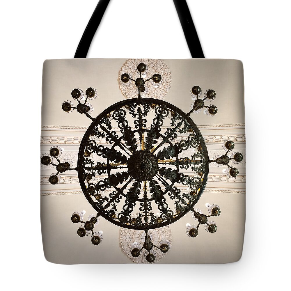 Chandelier Tote Bag featuring the photograph Winter Palace 3 by Annette Hadley