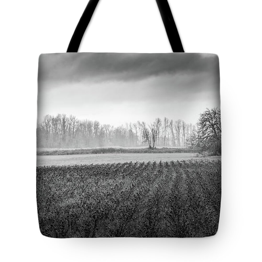 Farmland Tote Bag featuring the photograph Winter Pasture by Don Schwartz