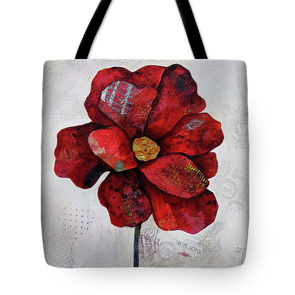 Winter Tote Bag featuring the painting Winter Poppy II by Shadia Derbyshire