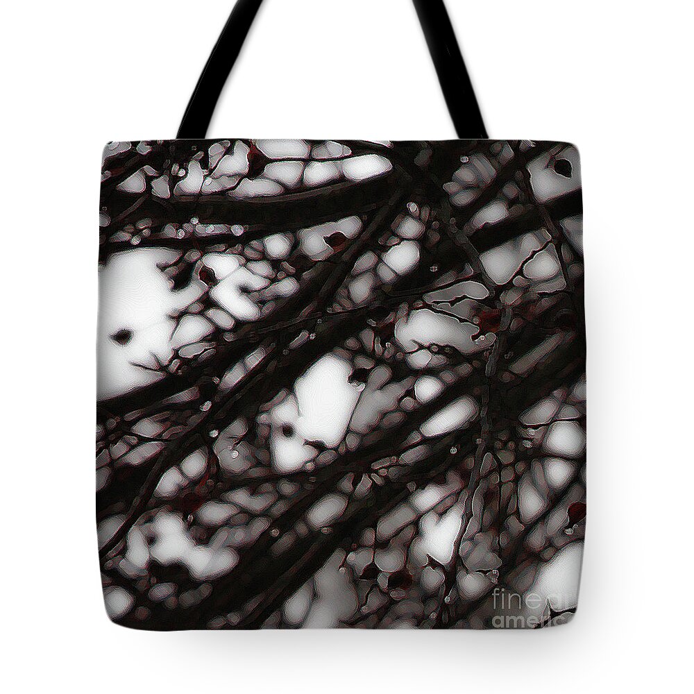 Branches Tote Bag featuring the photograph Winter Rain - 3 by Linda Shafer