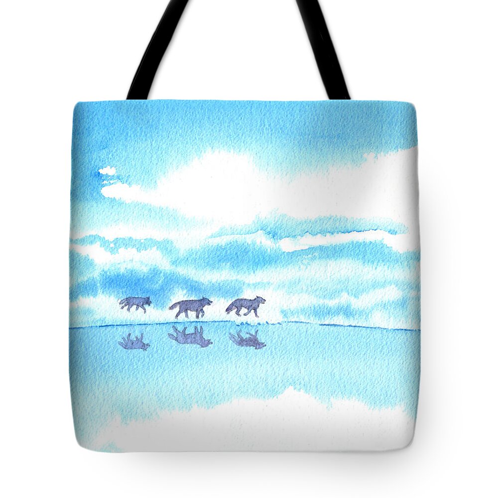 Winter Tote Bag featuring the painting Winter Reflection by Norman Klein