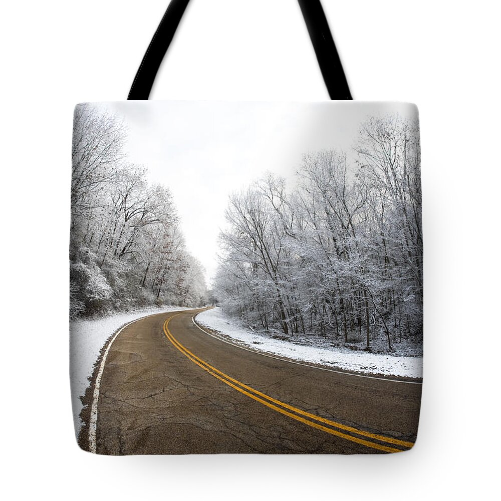 Winter Tote Bag featuring the photograph Winter Road by Todd Klassy