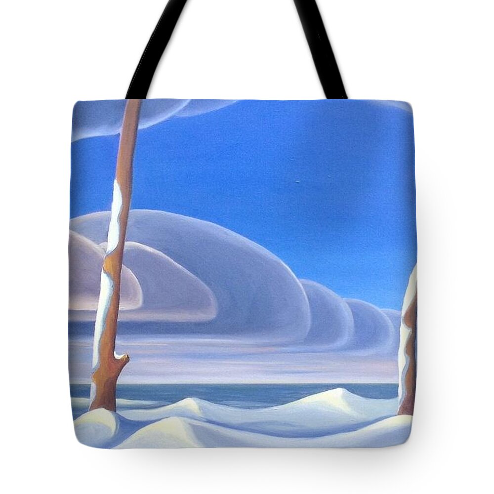 Group Of Seven Tote Bag featuring the painting Winter Solace by Barbel Smith