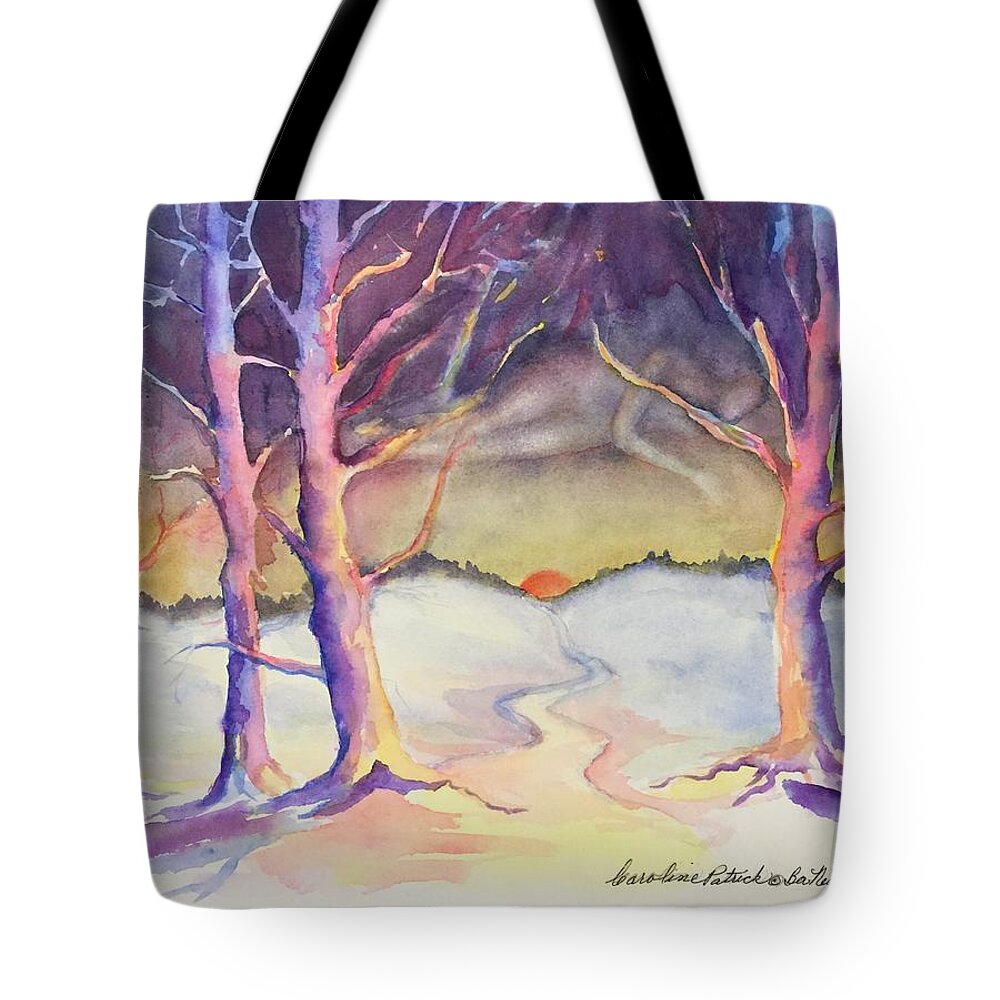 Winter Spirit Landscape Tote Bag featuring the painting Winter Spirit by Caroline Patrick