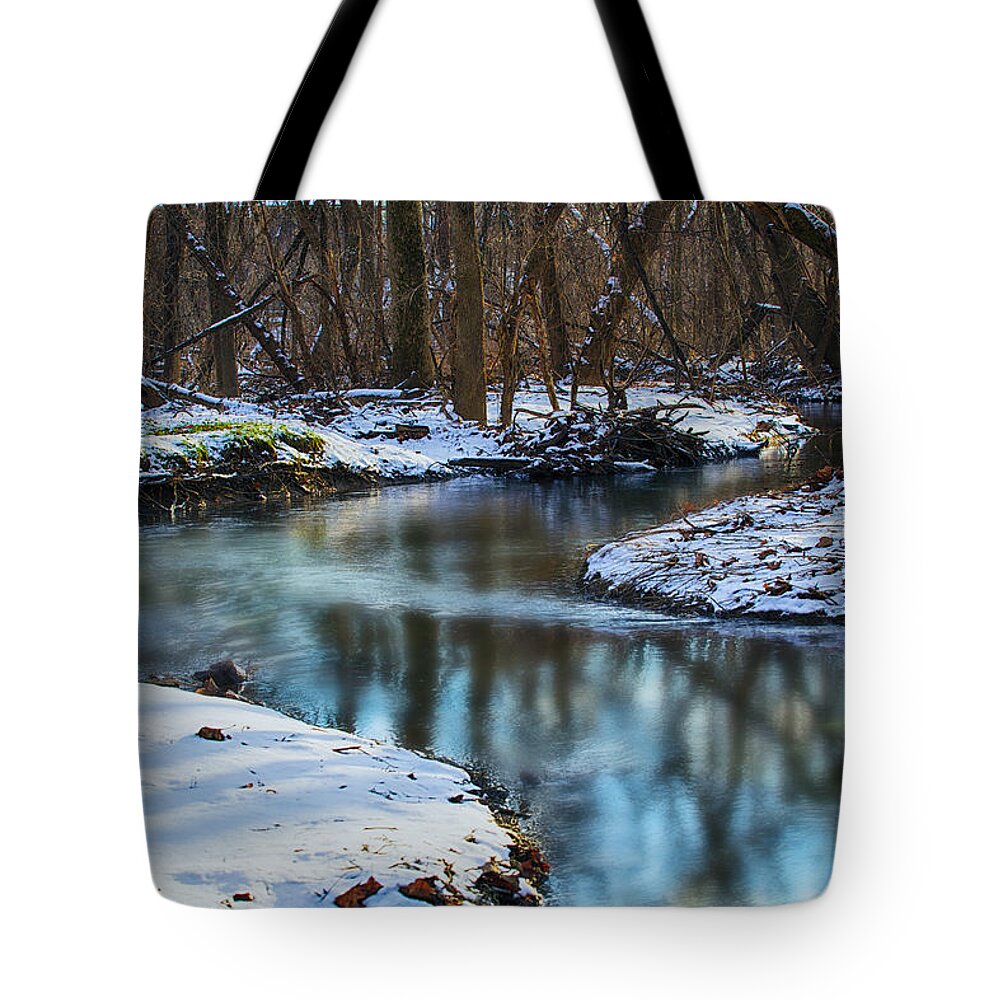 Winter Stream Tote Bag featuring the photograph Winter Stream, PA by John Daly