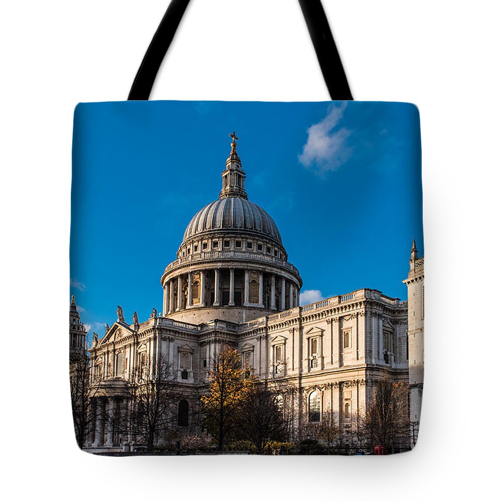 British Weather Tote Bag featuring the photograph Winter sun St Paul's Cathedral by Gary Eason