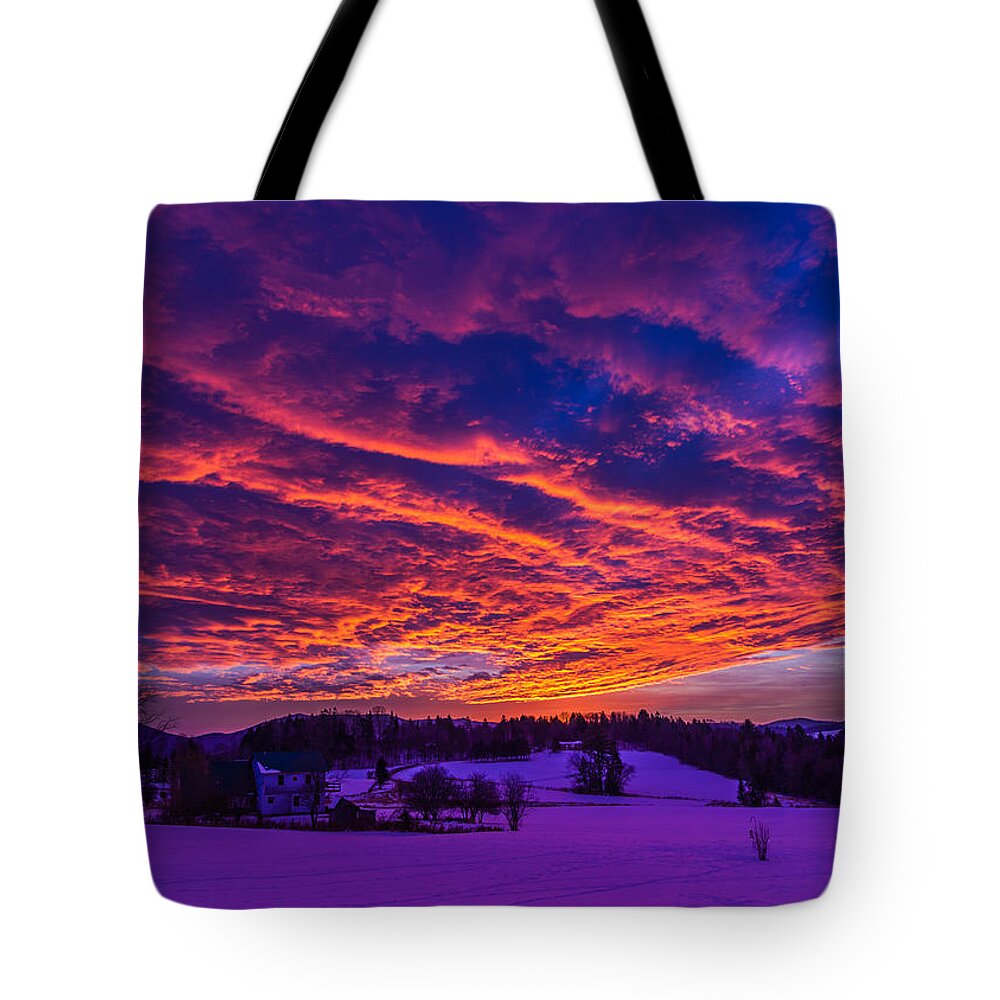 Sunrise Tote Bag featuring the photograph Winter Sunrise by Tim Kirchoff