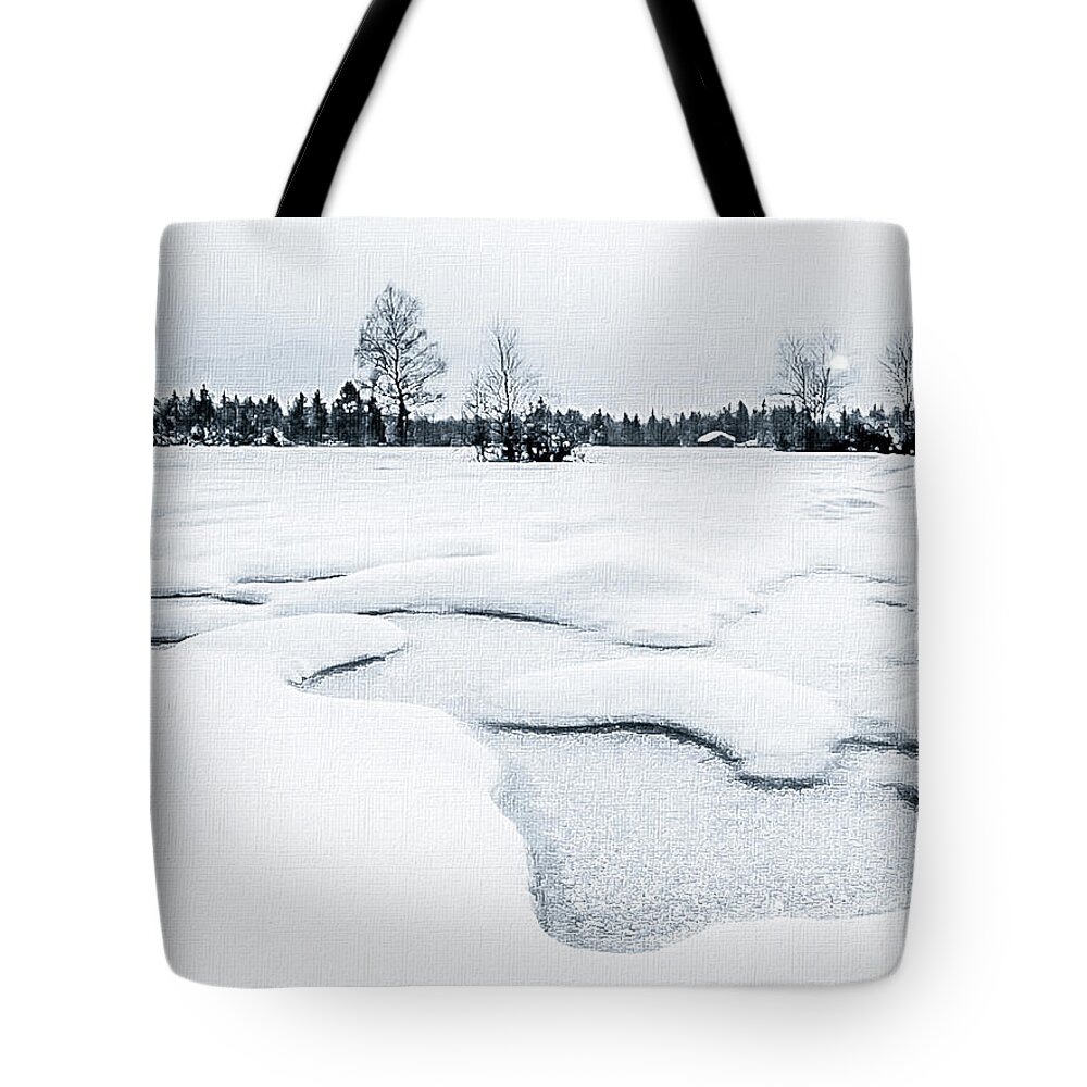 Mona Stut Tote Bag featuring the photograph Winter Wonderland BW by Mona Stut