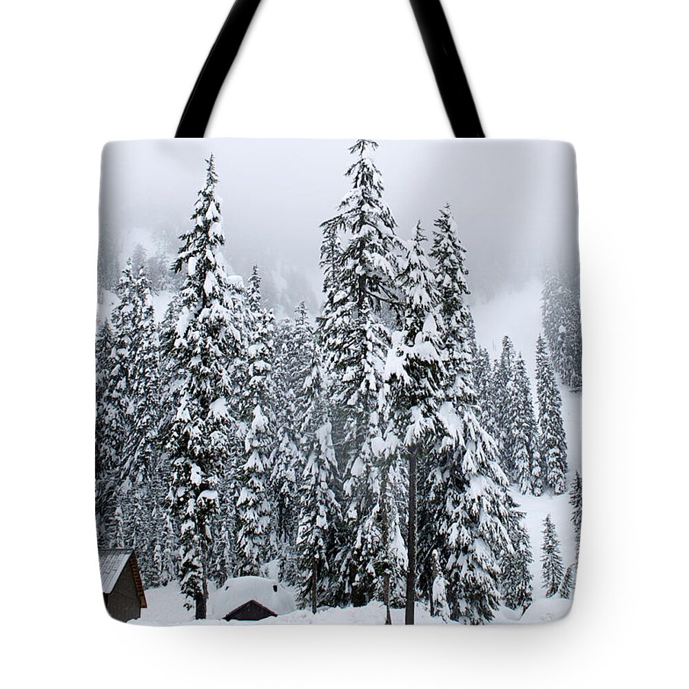 Landscape Tote Bag featuring the photograph Winter Wonderland at Alpental by Emerita Wheeling