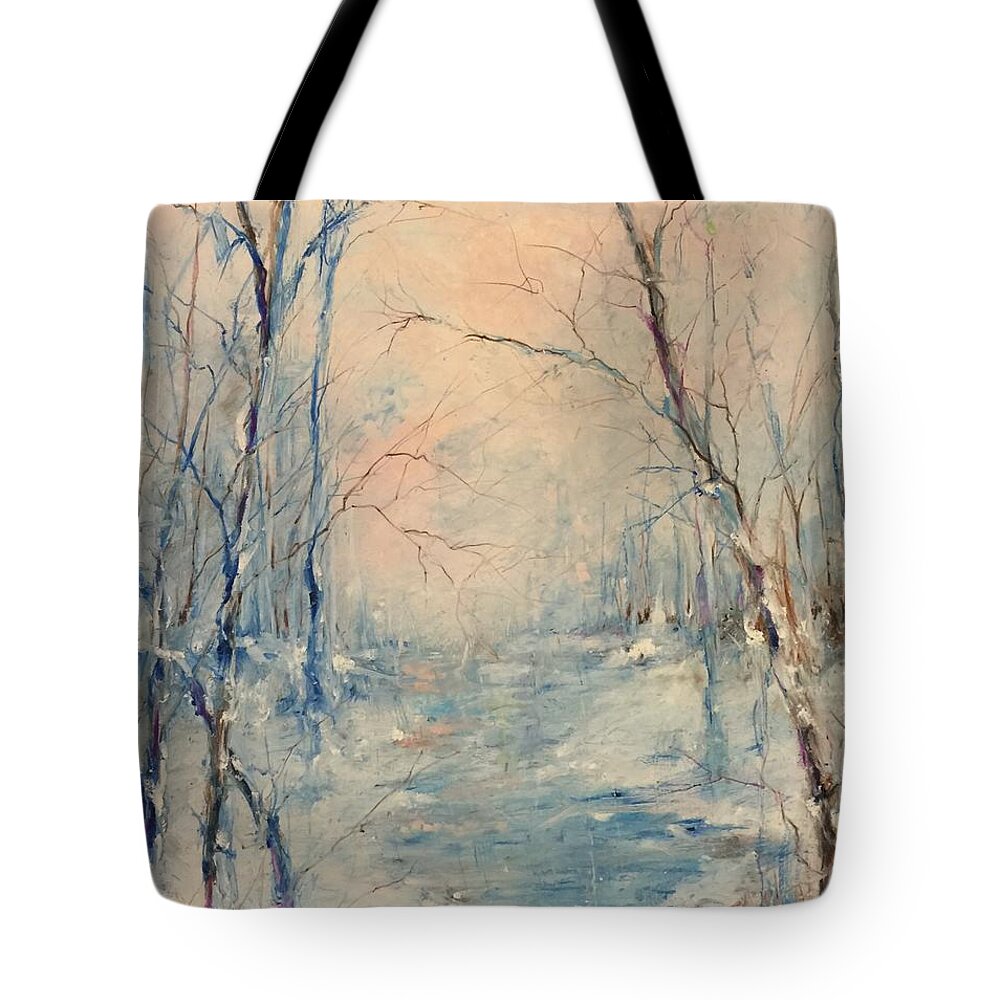 Winter Tote Bag featuring the painting Winter's Soul by Robin Miller-Bookhout