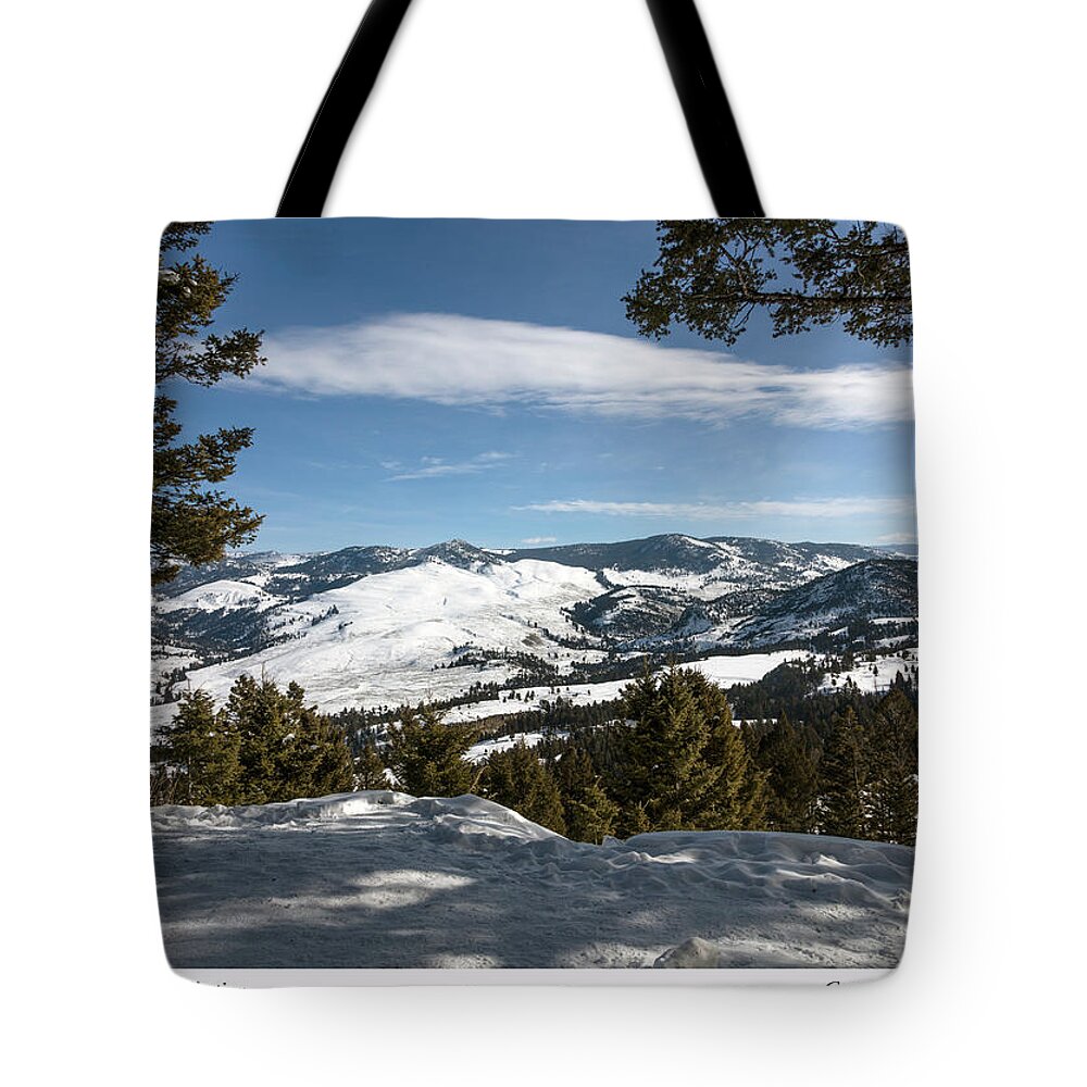 Carol M. Highsmith Tote Bag featuring the photograph Wintertime view from Hellroaring Overlook in Yellowstone National Park by Carol M Highsmith