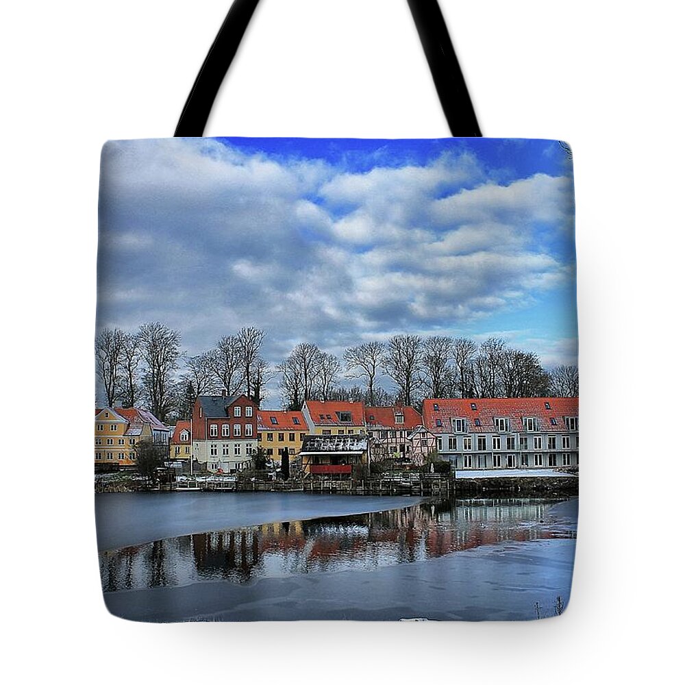 Denmark Tote Bag featuring the photograph Wintry Nyborg by Ingrid Dendievel