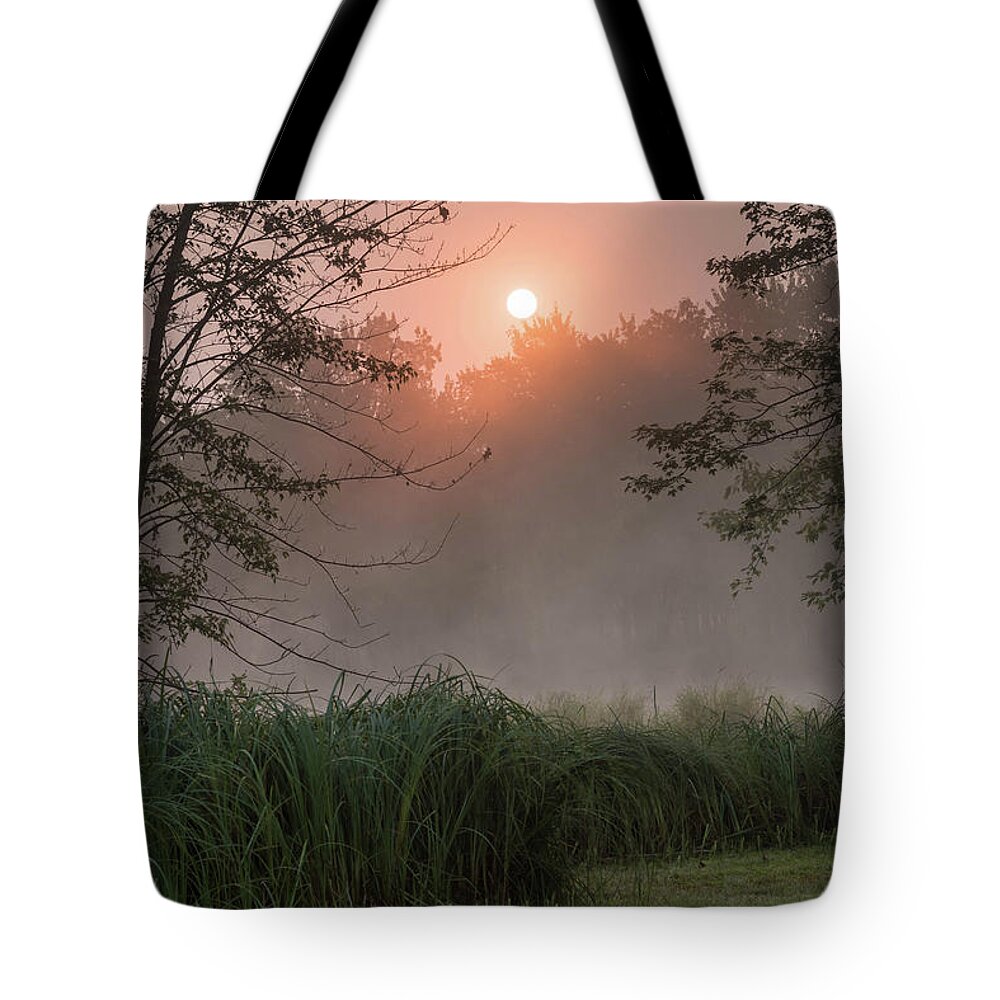 Nature Tote Bag featuring the photograph Wisconsin River Sunrise by Jody Partin