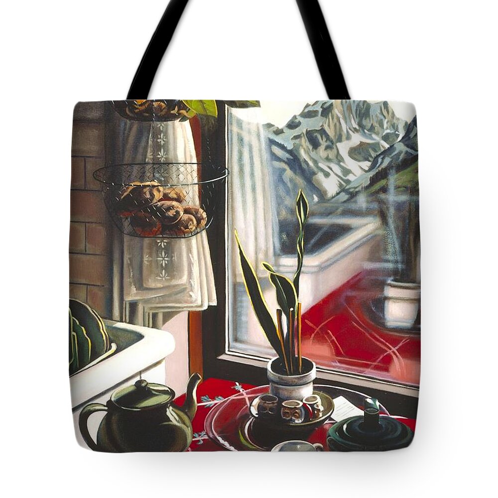 Christmas Tote Bag featuring the painting Wishful Thinking by Art West