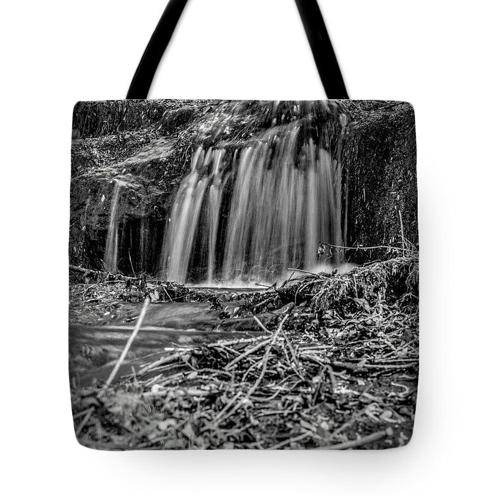 Waterfall Tote Bag featuring the photograph Wispy Falls by Michael Brungardt