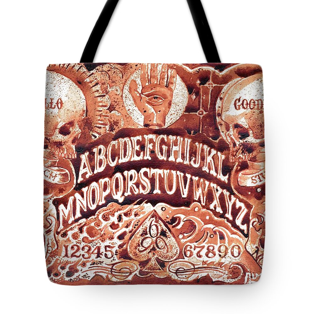 Ouija Board Tote Bag featuring the painting Witch Board by Ryan Almighty