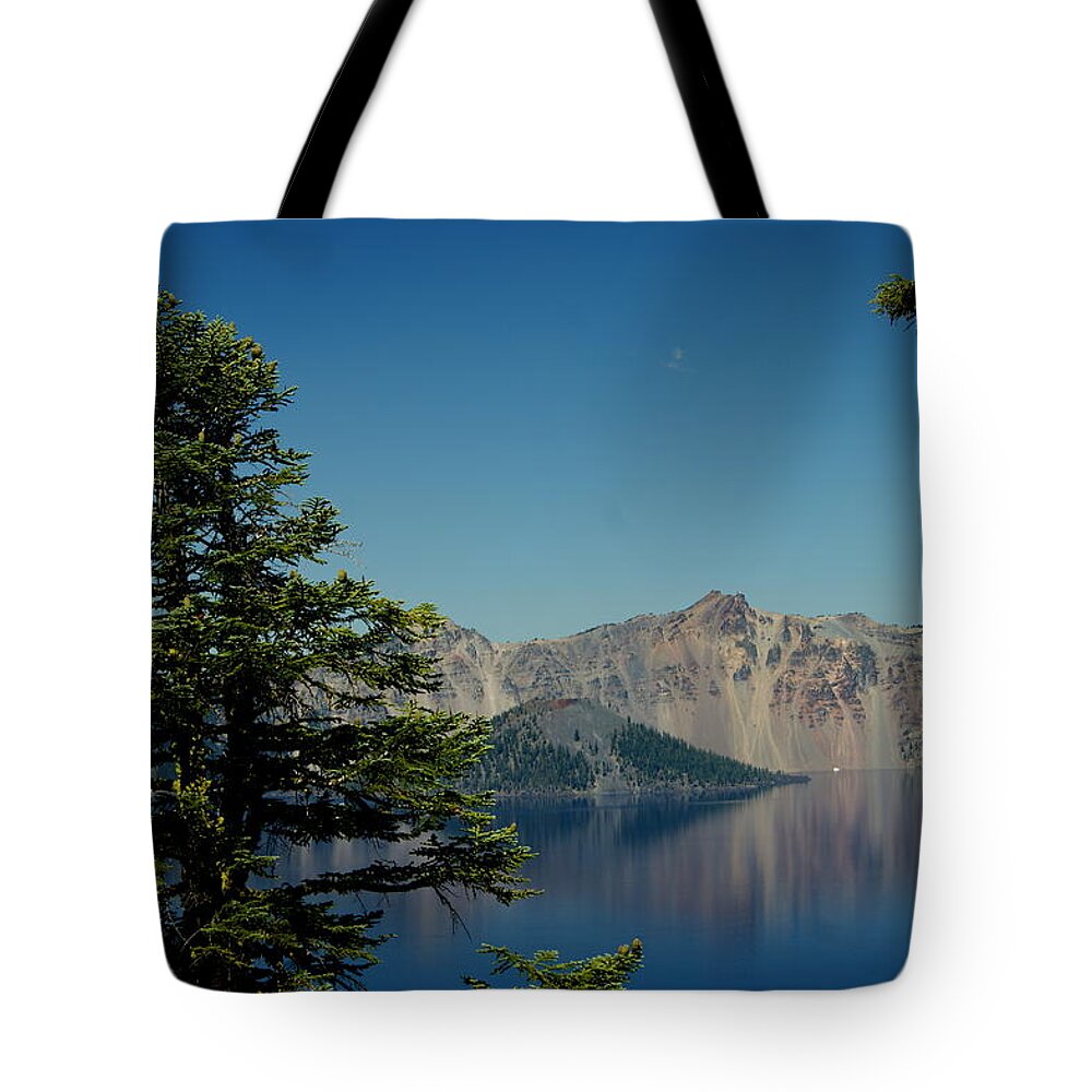 Wizard Tote Bag featuring the photograph Wizard Island by Beth Collins
