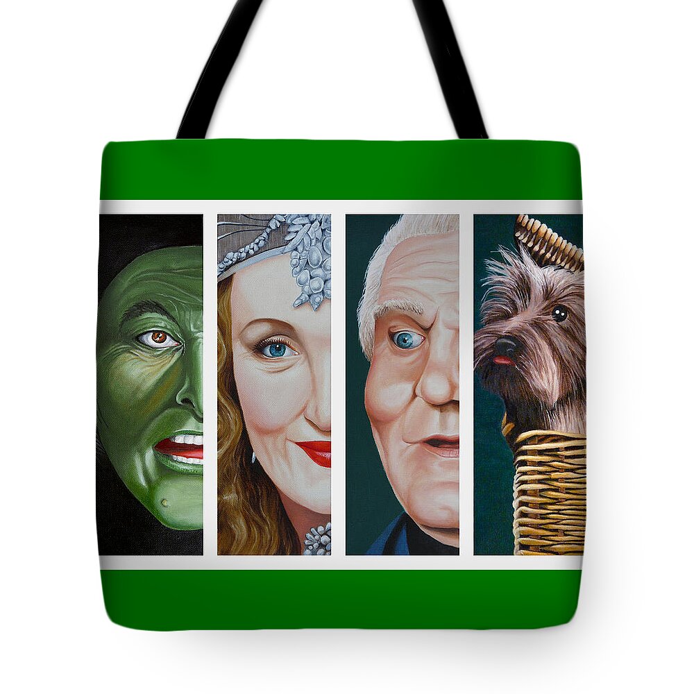 Wizard Of Oz Tote Bag featuring the painting Wizard of Oz Set Two by Vic Ritchey