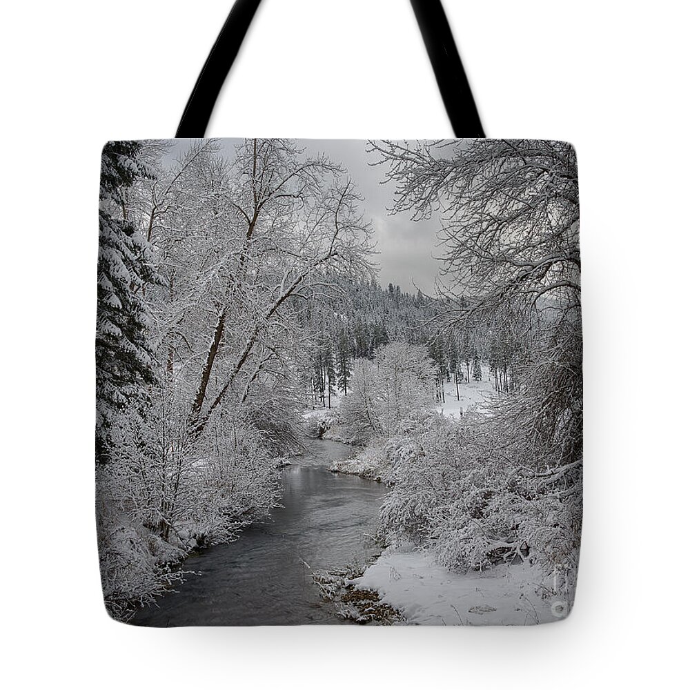Coeur D'alene Tote Bag featuring the photograph Wolf Lodge Creek WInter by Idaho Scenic Images Linda Lantzy
