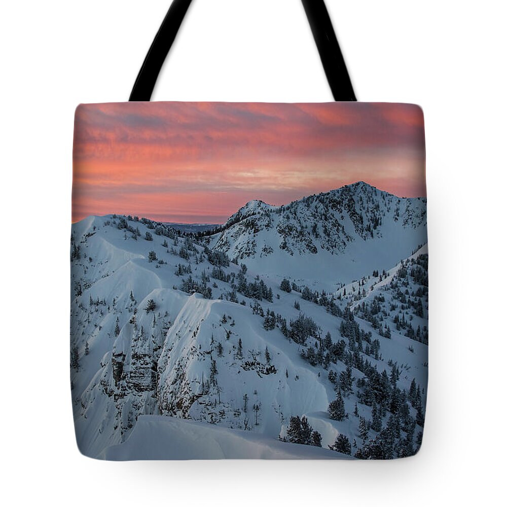 Utah Tote Bag featuring the photograph Wolverine Cirque Sunrise - Little and Big Cottonwood Canyons by Brett Pelletier