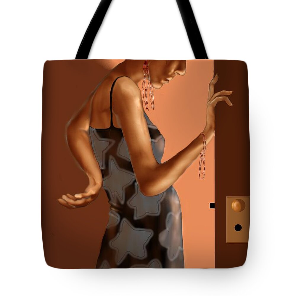 Woman Tote Bag featuring the digital art Woman 37 by Kerry Beverly