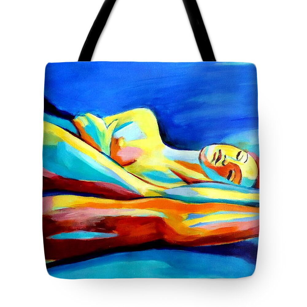Affordable Paintings For Sale Tote Bag featuring the painting Womanly figure by Helena Wierzbicki