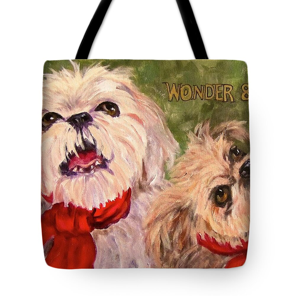 Dogs Tote Bag featuring the painting Wonder and Joy by Barbara O'Toole