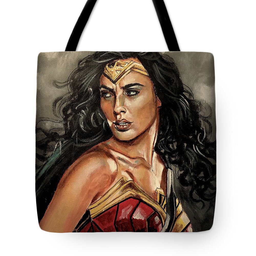 Wonder Woman Tote Bag featuring the painting Wonder Woman by Joel Tesch