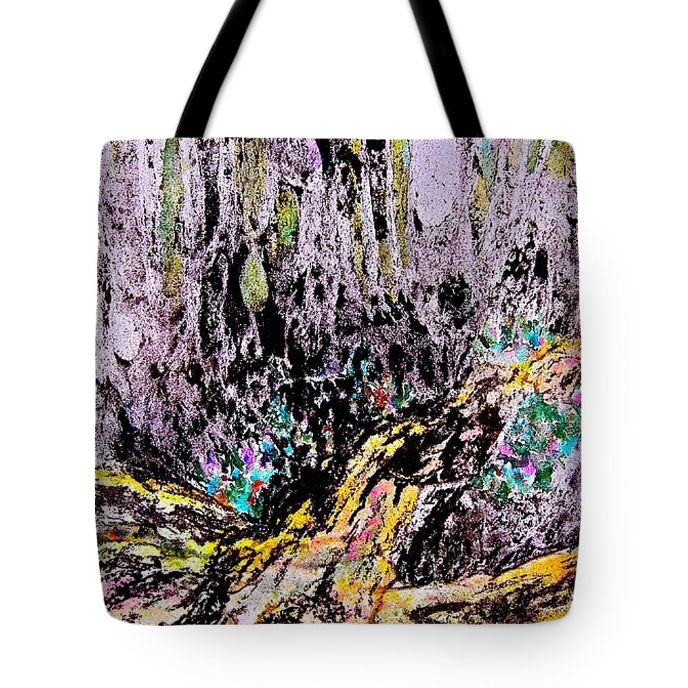 Watercolor Tote Bag featuring the painting Wooded Growth by Carolyn Rosenberger