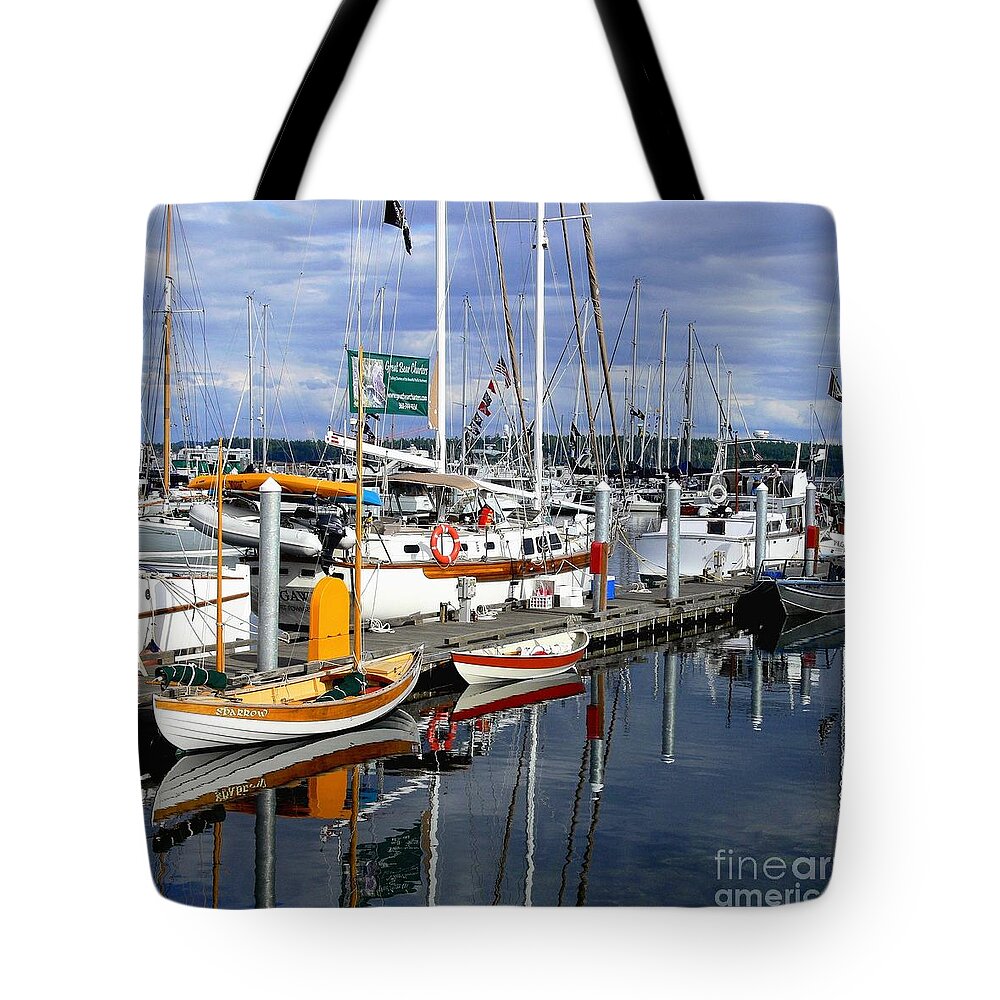 Wooden Boats-boats Tote Bag featuring the photograph Wooden Boats on the Water by Scott Cameron