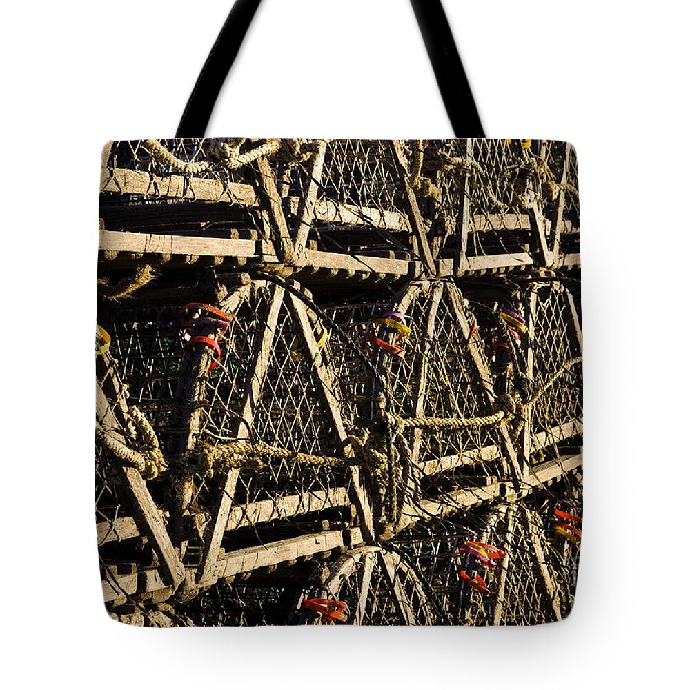 Cape Cod Tote Bag featuring the photograph Wooden Lobster Traps by John Greim