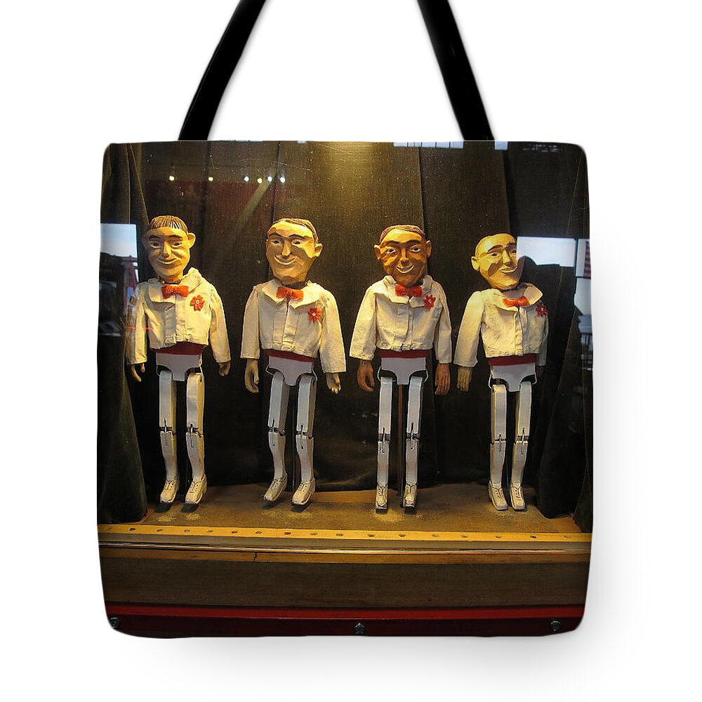 Arcades Tote Bag featuring the photograph Wooden Rat Pack by John King I I I