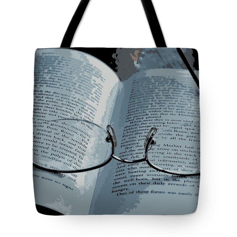 Eyeglasses Tote Bag featuring the photograph Words by Caroline Stella