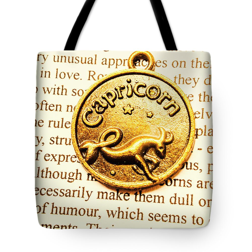 Capricorn Tote Bag featuring the photograph Words of alignment in Capricorn by Jorgo Photography