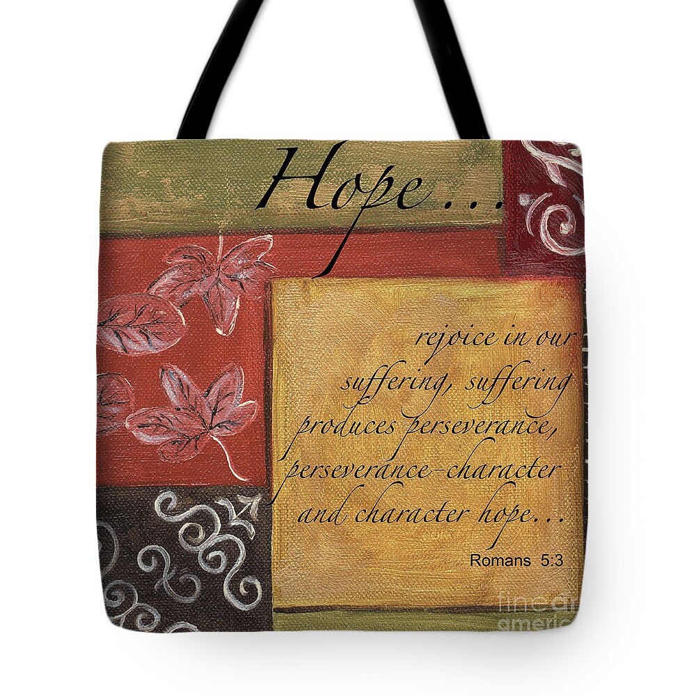 Hope Tote Bag featuring the painting Words To Live By Hope by Debbie DeWitt