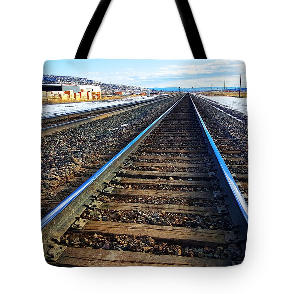 Southwest Landscape Tote Bag featuring the photograph Working on the railroad by Robert WK Clark