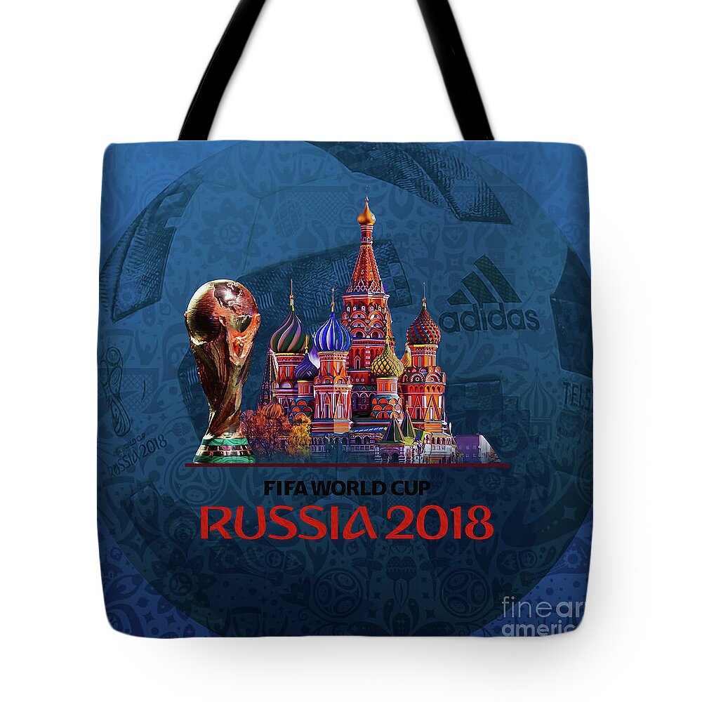  Tote Bag featuring the painting World Cup in Russia 2018 by Gull G