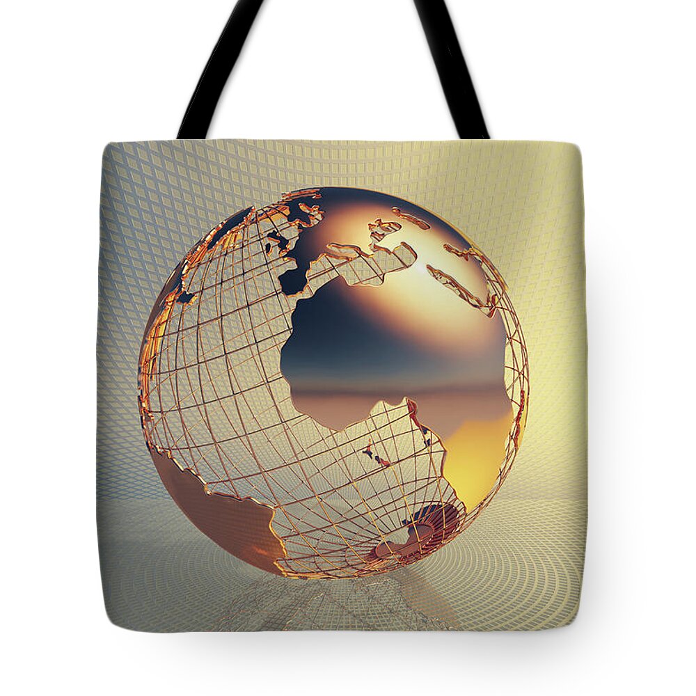 World Tote Bag featuring the photograph World global business background by Johan Swanepoel