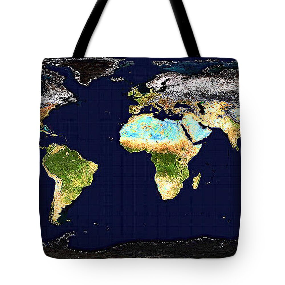 Abstract Tote Bag featuring the photograph World Map Abstract by DB Hayes