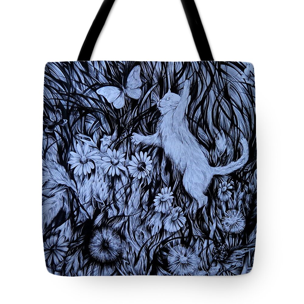 World Of Joy Tote Bag featuring the drawing World of Joy by Anna Duyunova