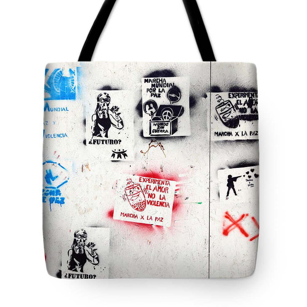 Street Art Tote Bag featuring the photograph World Peace 2 by James Brunker