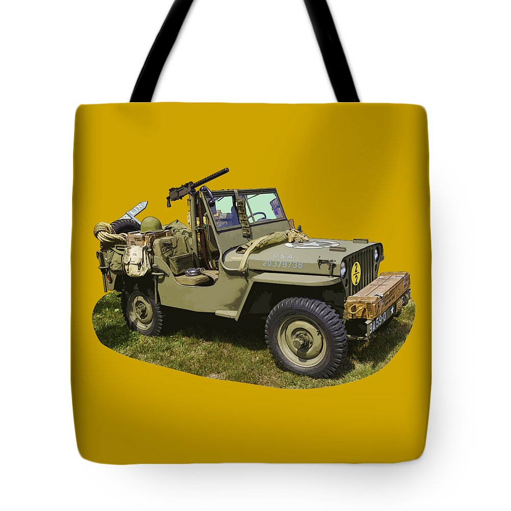 World War Two Tote Bag featuring the photograph World War Two - Willys - Army Jeep by Keith Webber Jr