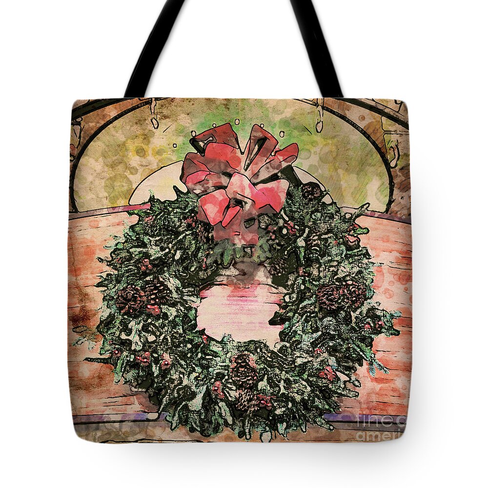 Wreath Tote Bag featuring the photograph Joyful Wreath by Onedayoneimage Photography