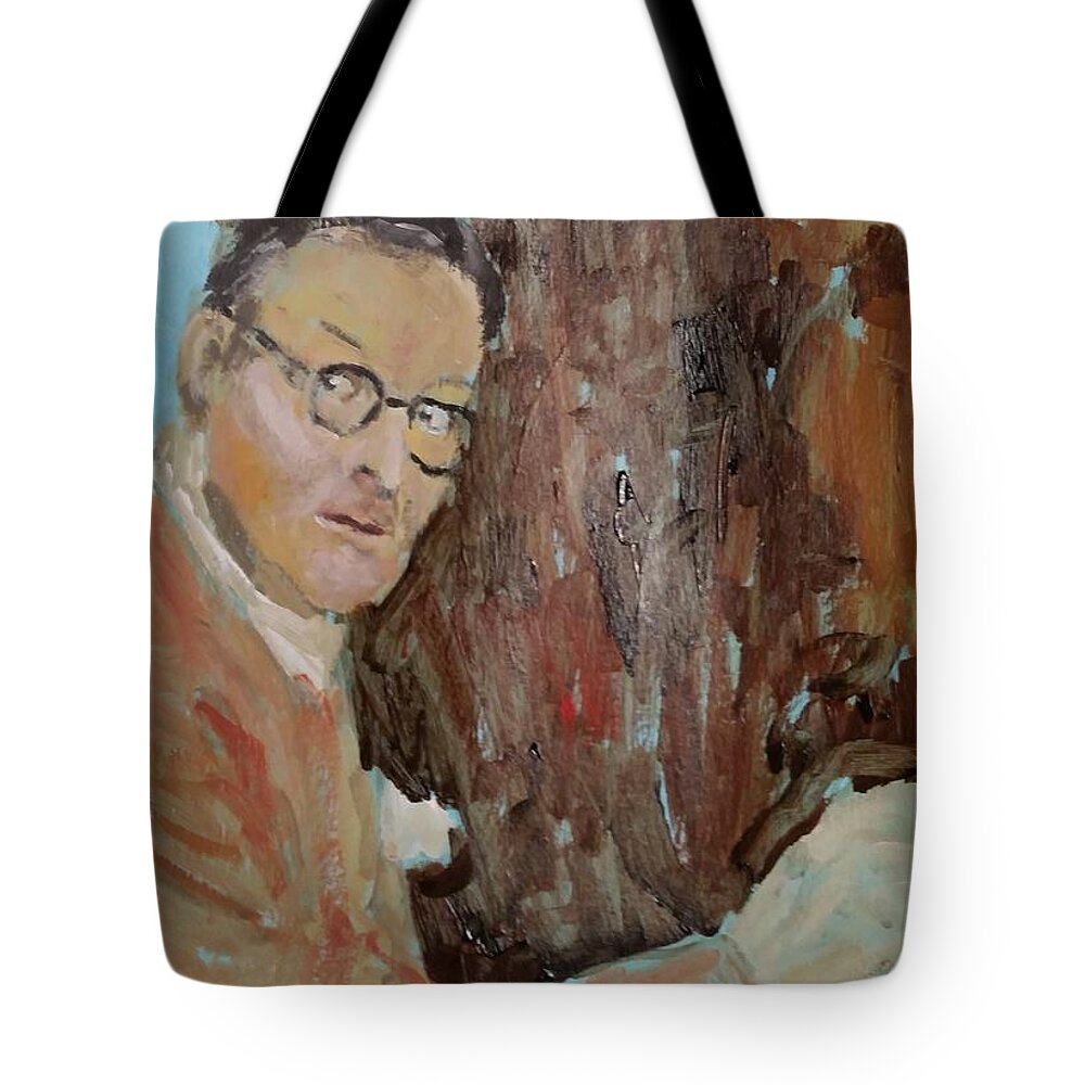 Poetry Tote Bag featuring the painting Writers I. Sketch IV by Bachmors Artist
