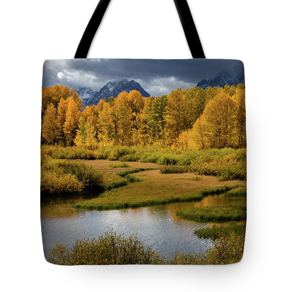 Blue Tote Bag featuring the photograph Wyoming Wonder by Gary Migues