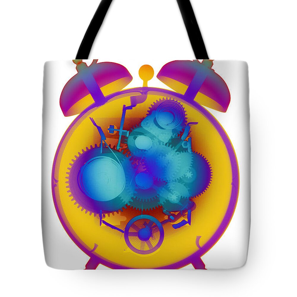 X-ray Art Photography Tote Bag featuring the photograph X-ray Alarm Clock No. 4 by Roy Livingston