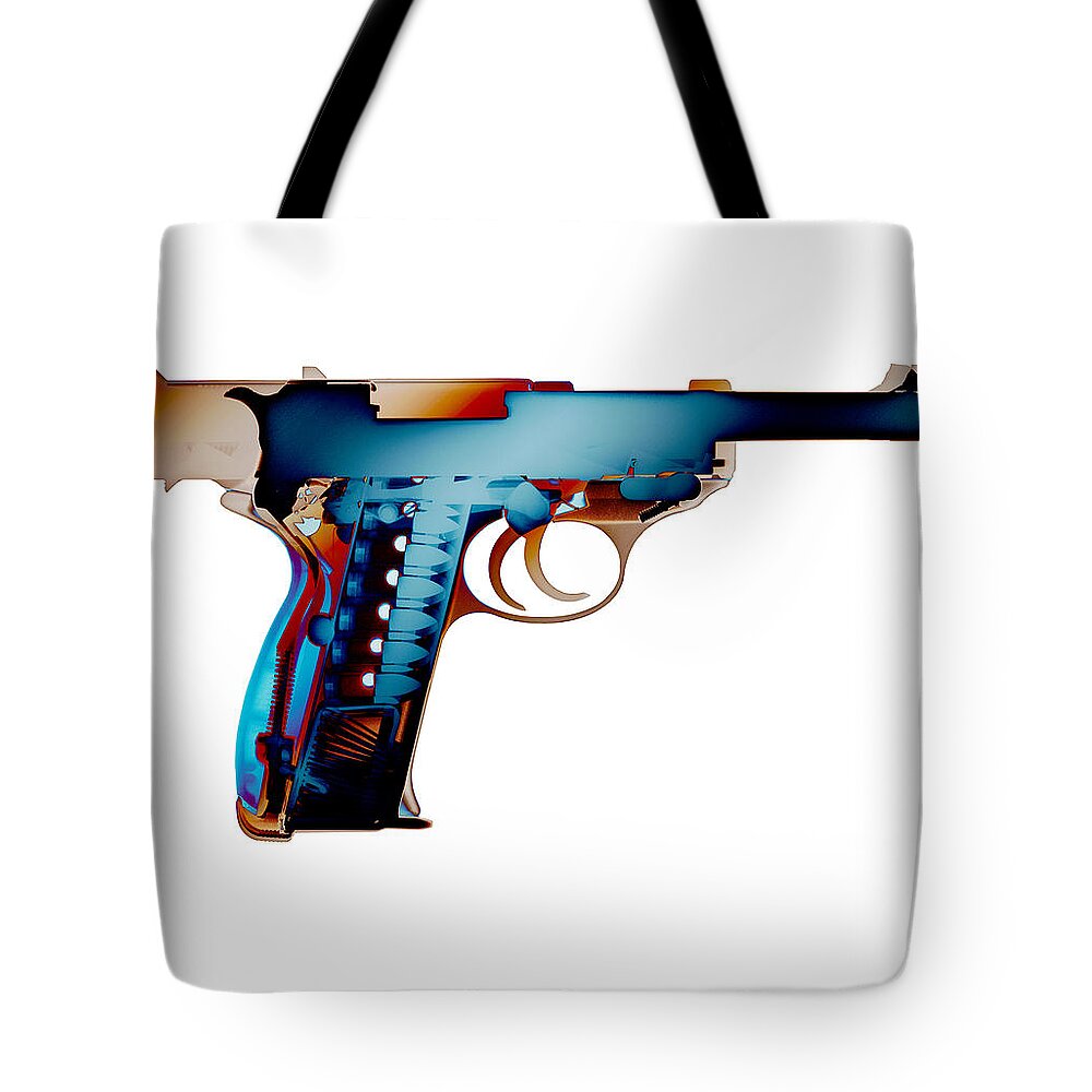 X-ray Art Tote Bag featuring the photograph X-ray Art of Walther P38 No.2 by Ray Gunz